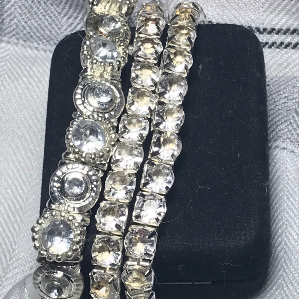 Crystal gem stretch bracelet set